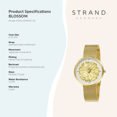 Strand By Obaku Blossom Gold Quartz Women's Watch - S700LHGWMG-DF