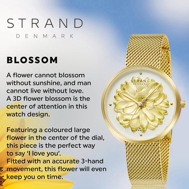 Strand By Obaku Blossom Gold Quartz Women's Watch - S700LHGWMG-DF