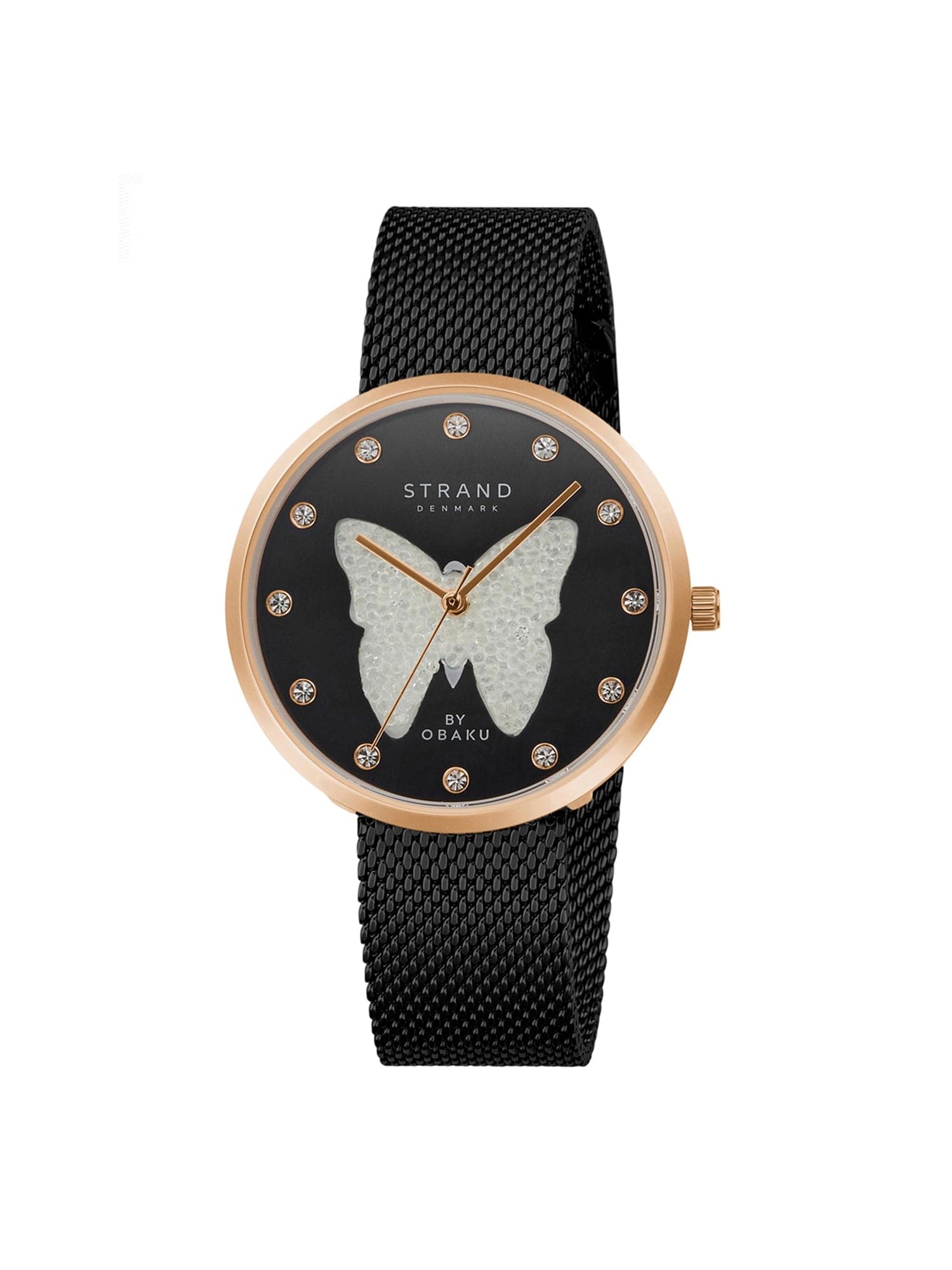 Strand By Obaku Sparkling Butterfly Quartz Women's Watch - S700LHVBMB-DBW