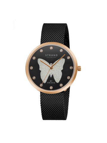 Strand By Obaku Sparkling Butterfly Quartz Women's Watch - S700LHVBMB-DBW