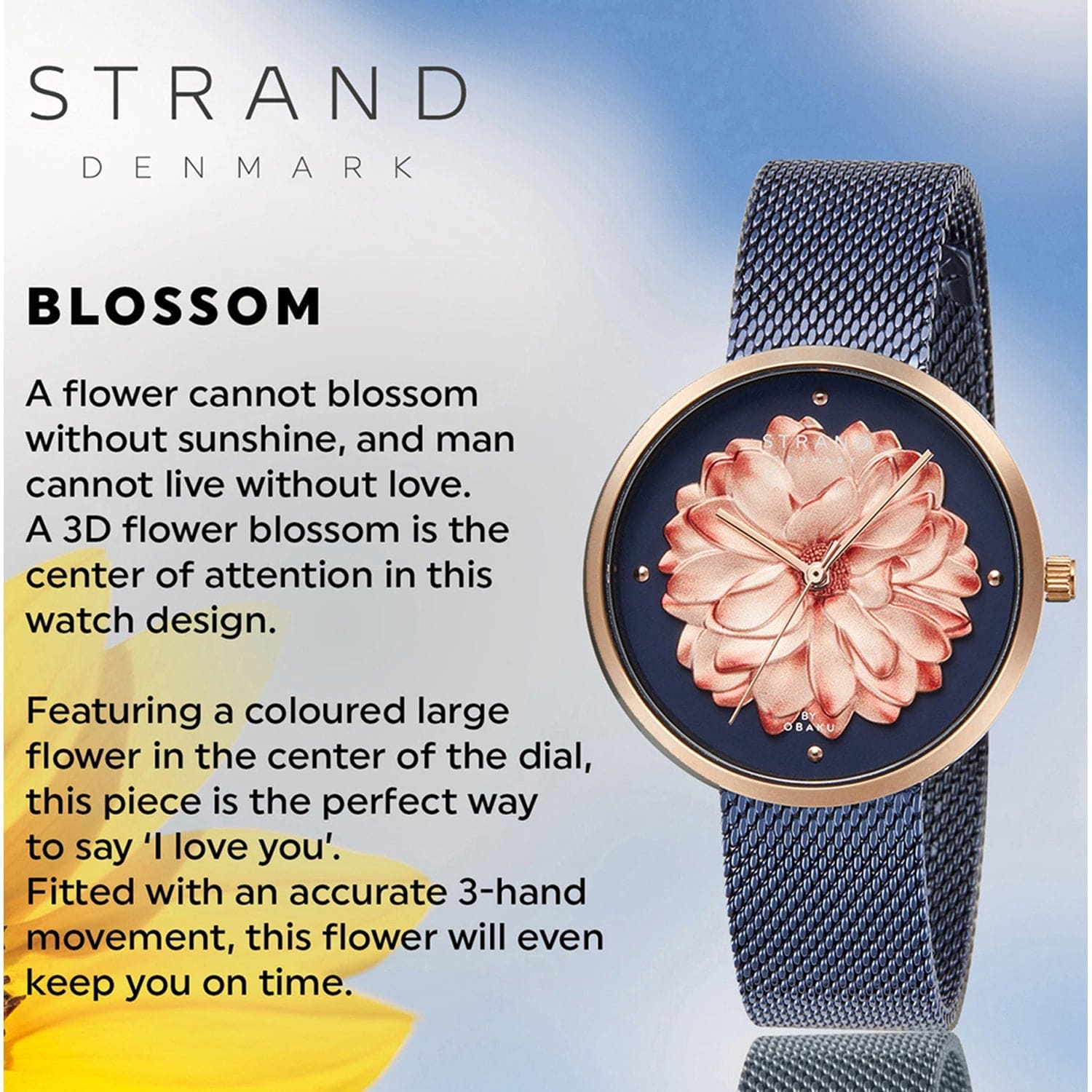 Strand By Obaku Blossom Ocean Quartz Women's Watch - S700LHVLML-DF