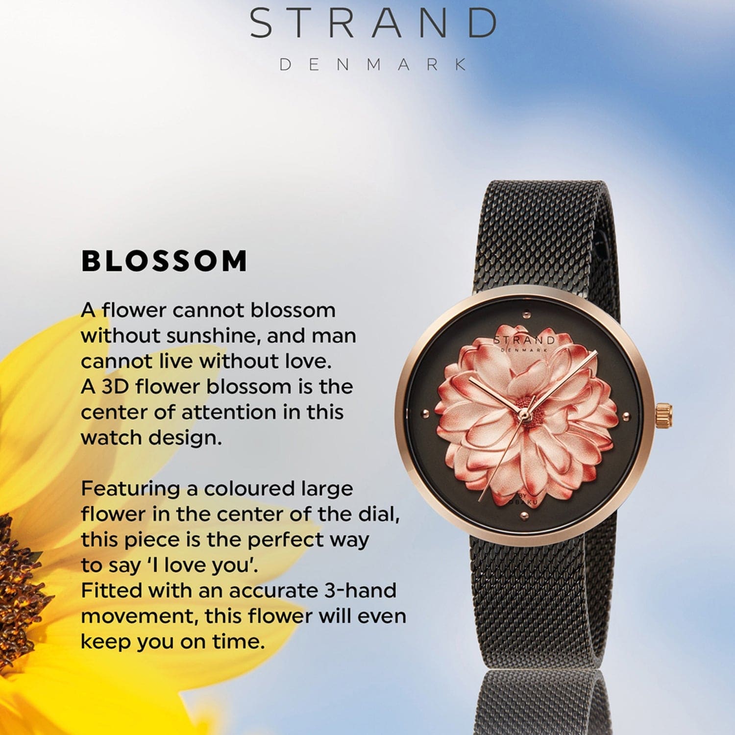 Strand By Obaku Blossom Granite Quartz Women's Watch - S700LHVUMU-DF