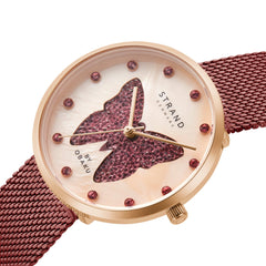 Strand By Obaku Sparkling Butterfly Quartz Women's Watch - S700LHVVMD-DBD