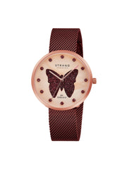 Strand By Obaku Sparkling Butterfly Quartz Women's Watch - S700LHVVMD-DBD