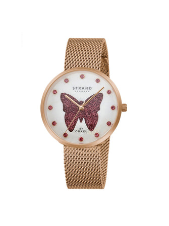 Strand By Obaku Sparkling Butterfly Quartz Women's Watch - S700LHVWMV-DBD