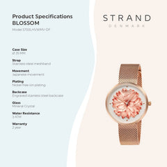 Strand By Obaku Blossom Rose Quartz Women's Watch - S700LHVWMV-DF