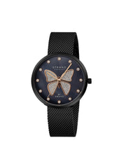 Strand By Obaku Butterfly Charcoal Quartz MOP Women's Watch - S700LXBBMB-DB