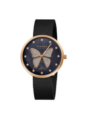 Strand By Obaku Glitter Butterfly Quartz Women's Watch - S700LXVBMB-DB