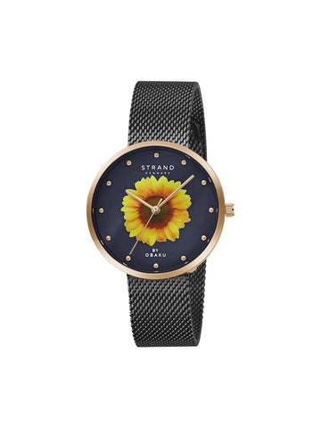Strand By Obaku Sunflower Night Quartz Women's Watch - S700LXVBMB-DS
