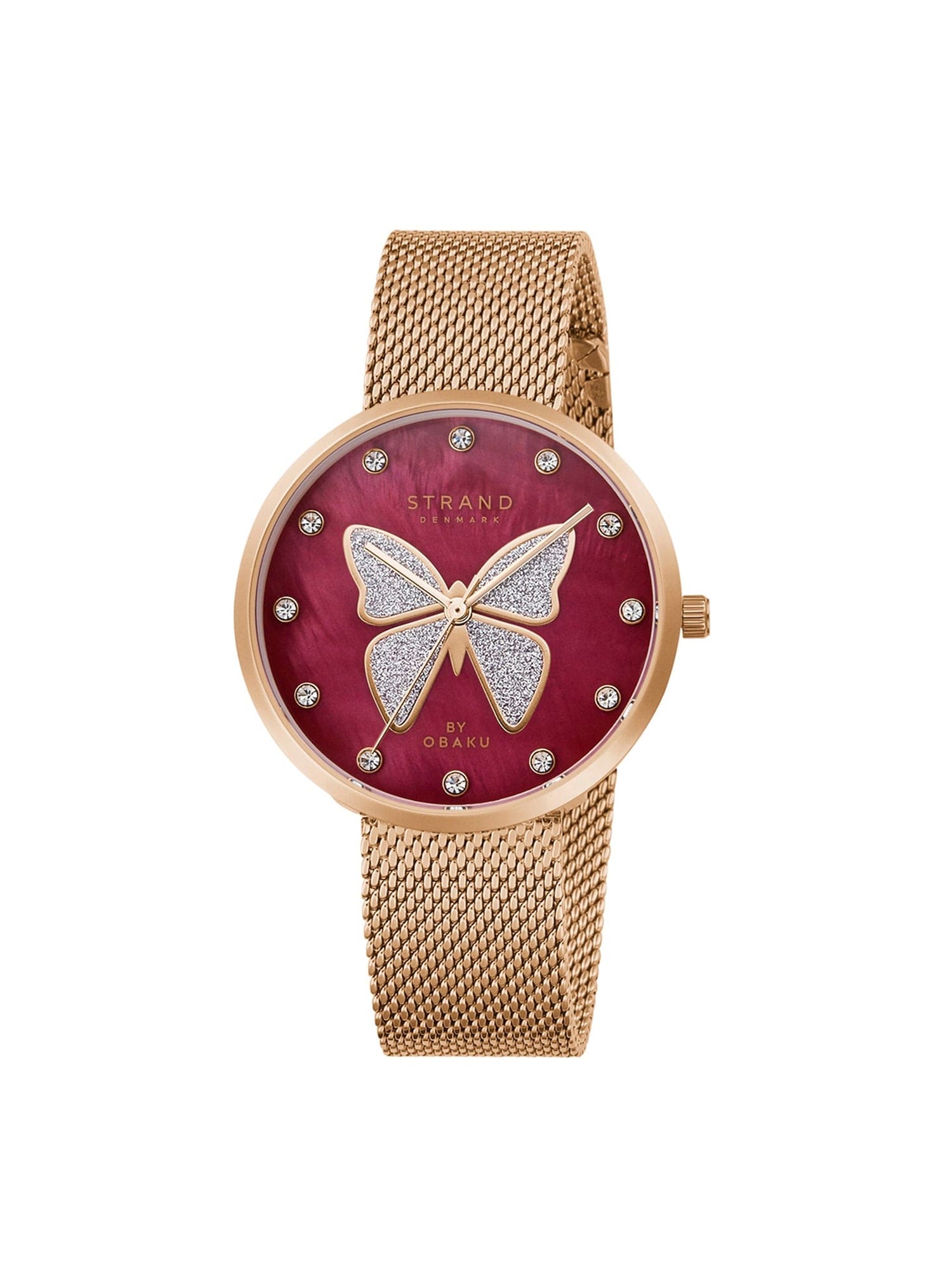 Strand By Obaku Glitter Butterfly Quartz Women's Watch - S700LXVDMV-DB