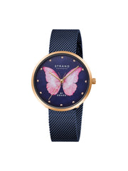 Strand By Obaku Printed Butterfly Quartz MOP Women's Watch - S700LXVLML-DBP