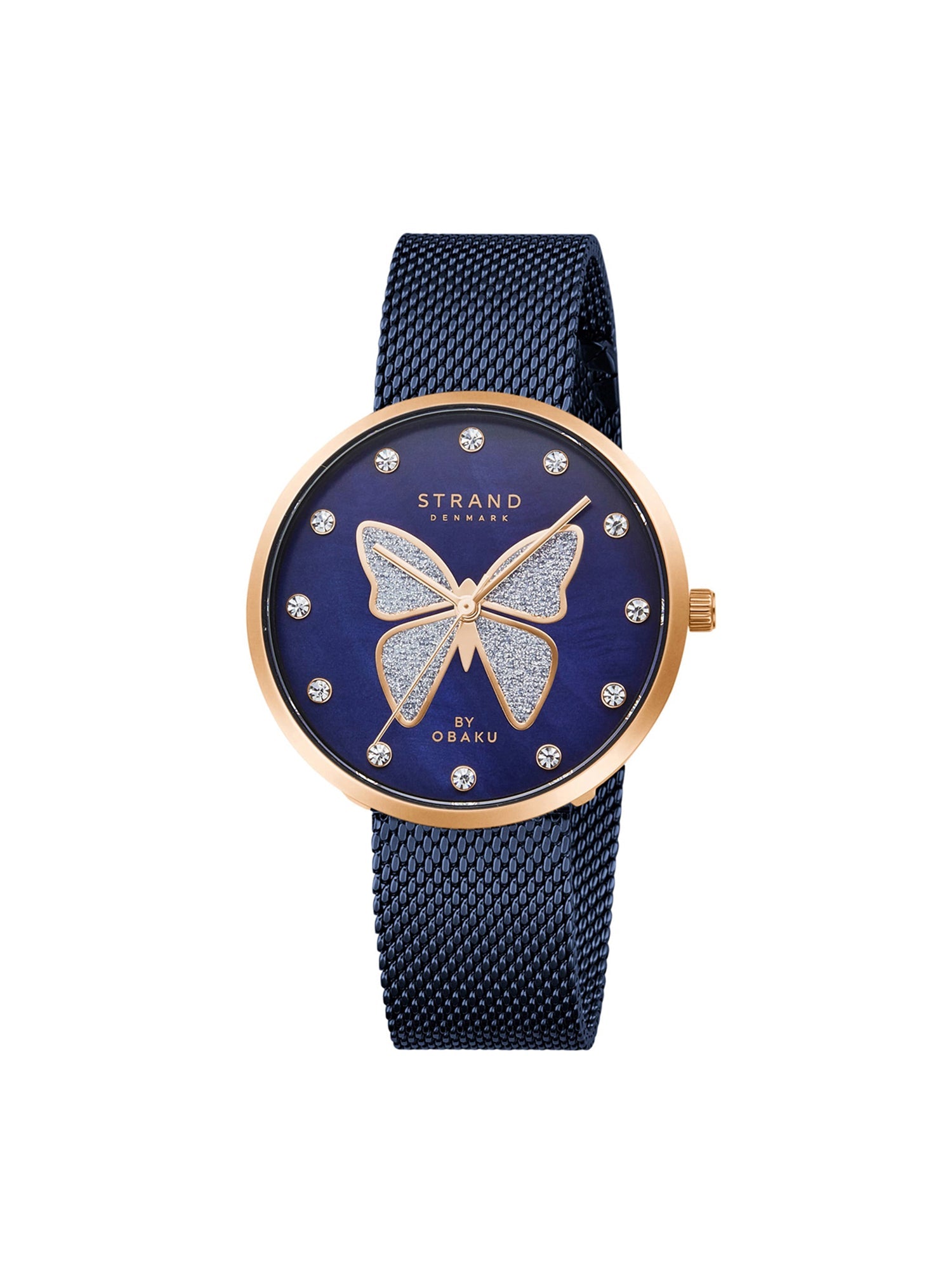 Strand By Obaku Glitter Butterfly Quartz Women's Watch - S700LXVLML-DB