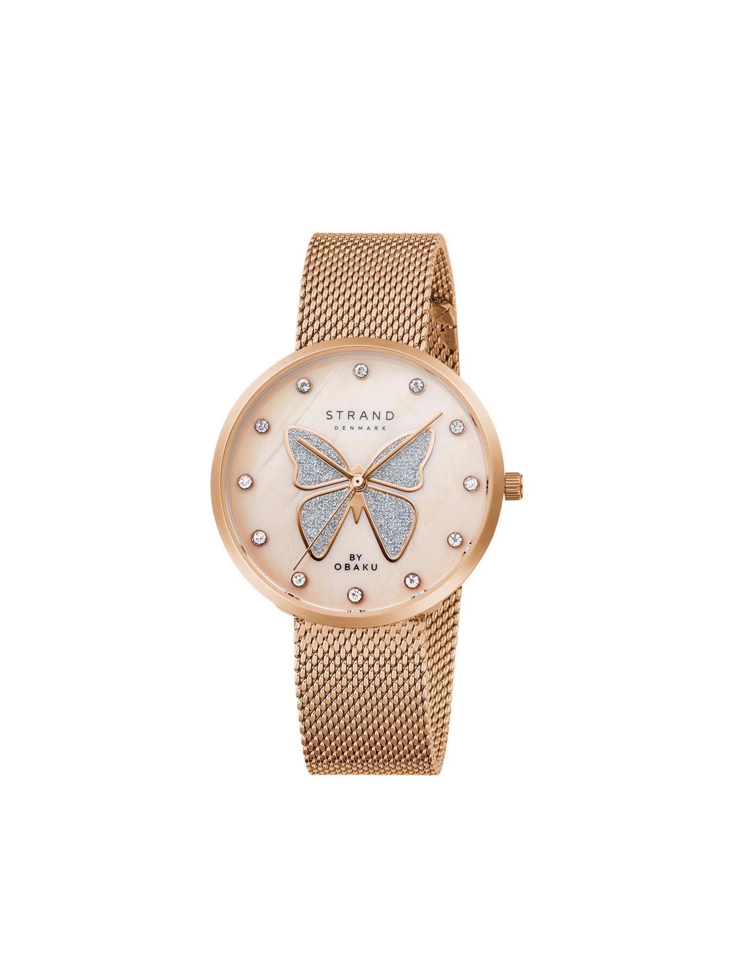 Strand By Obaku Glitter Butterfly Quartz Women's Watch - S700LXVDMV-DB