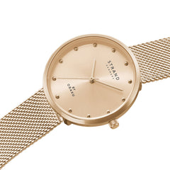 Strand By Obaku Coral Rosette Quartz Women's Watch - S700LXVVSV-DCR