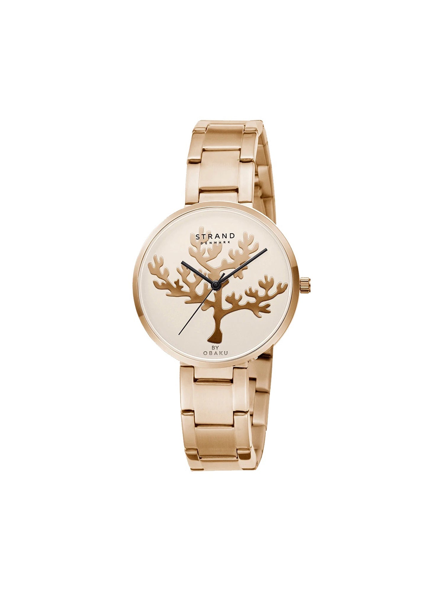 Strand By Obaku Coral Rosette Quartz Women's Watch - S700LXVVSV-DCR