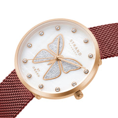 Strand By Obaku Glitter Butterfly Quartz Women's Watch - S700LXVWMD-DB