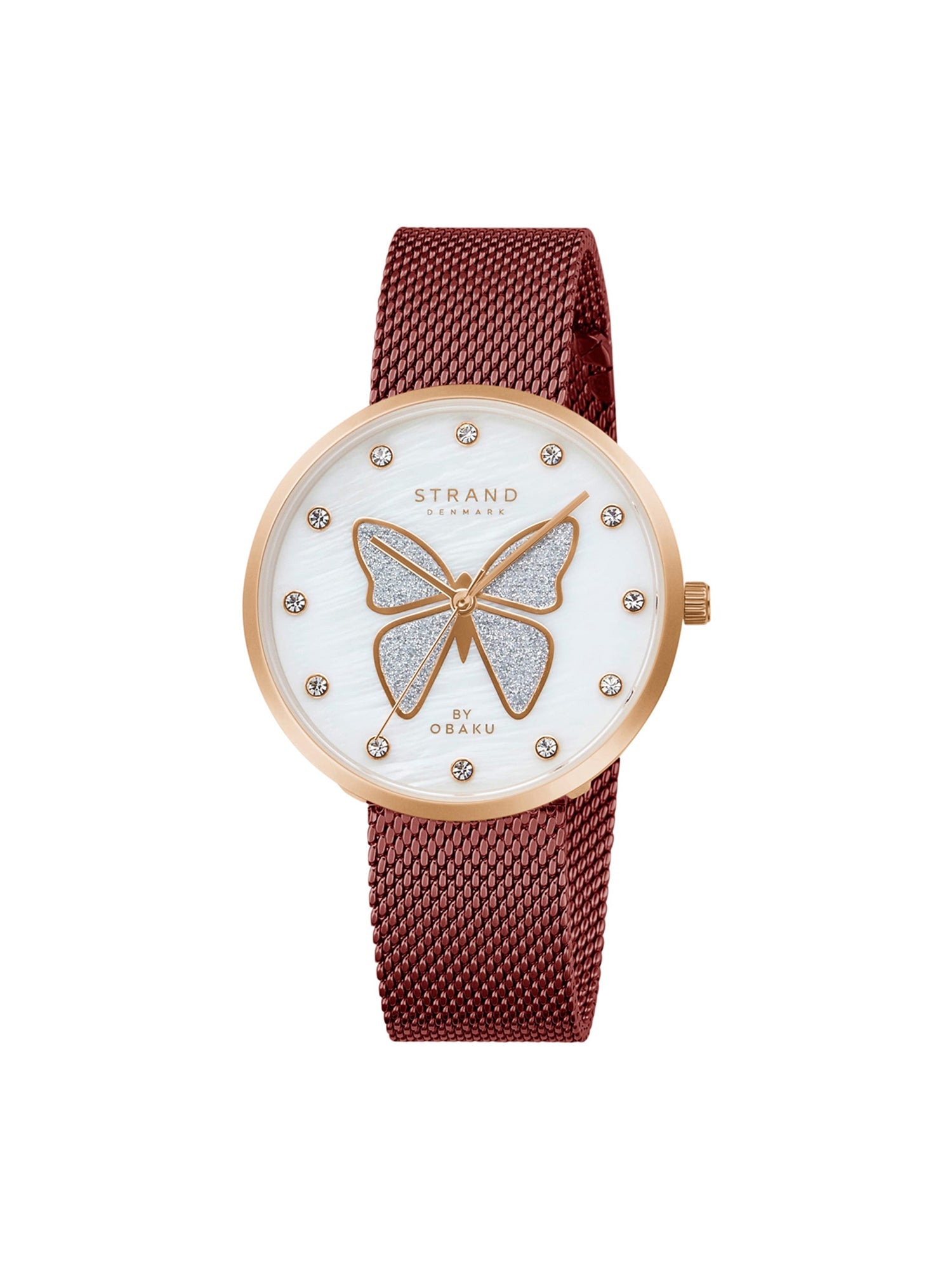 Strand By Obaku Glitter Butterfly Quartz Women's Watch - S700LXVWMD-DB
