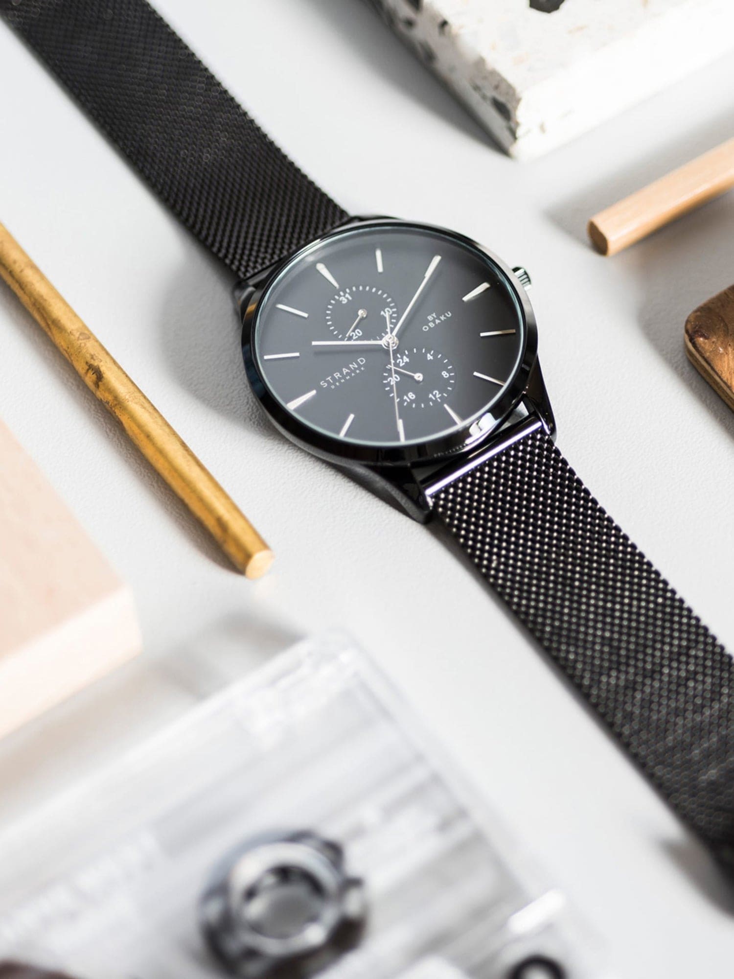 Strand By Obaku Beaufort Charcoal Quartz Men's Watch -  S703GMBBMB