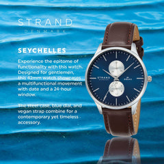 Strand By Obaku Seychelles Blueblack Chronograph Men's Watch - S703GMCLVN-DS