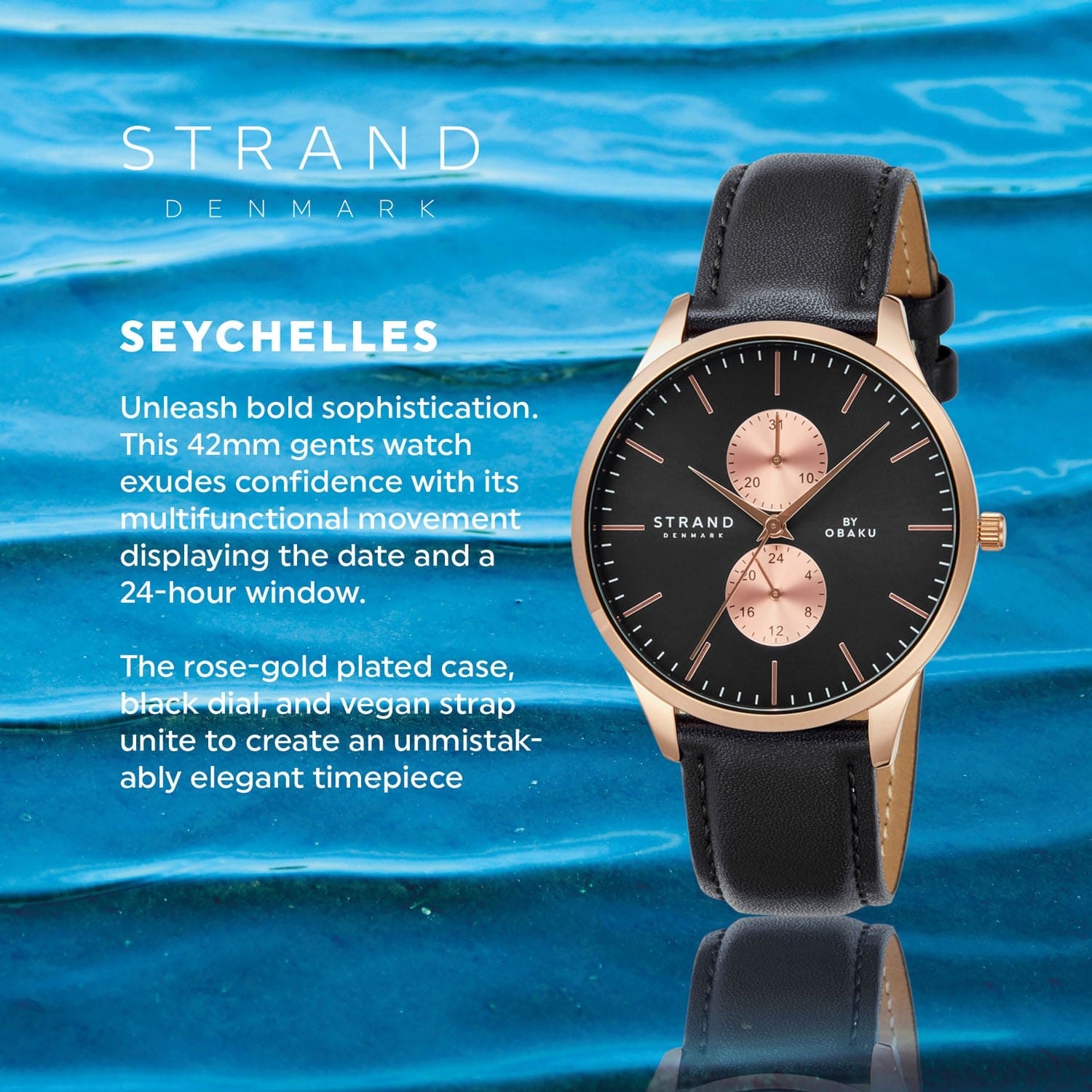 Strand By Obaku Seychelles Nightstripe Chronograph Men's Watch - S703GMVBVB-DS