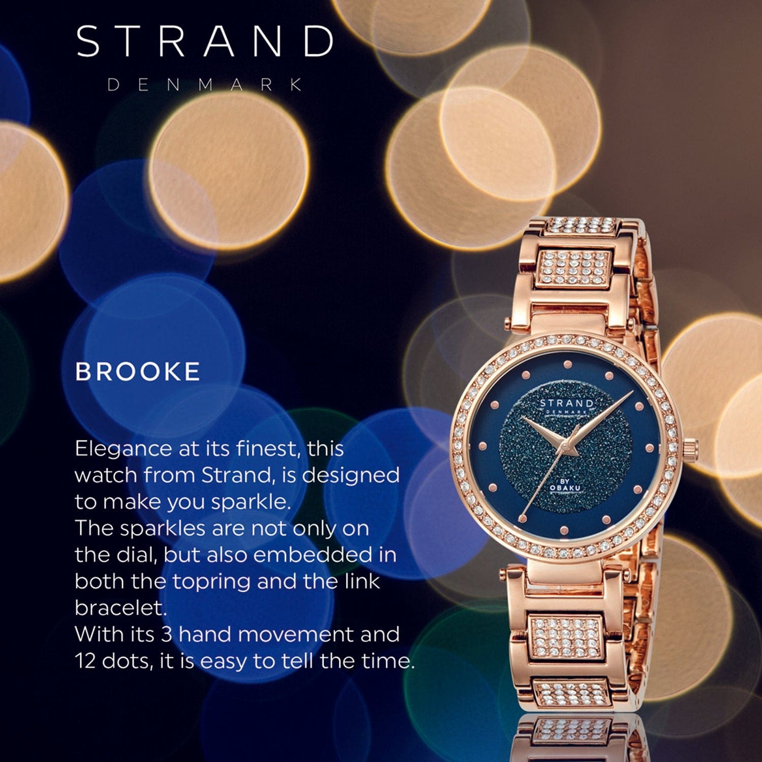 Strand By Obaku Brooke Lapis Quartz Women's Watch - S713LXVLSV-DB