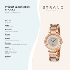 Strand By Obaku Brooke Rosette Quartz Women's Watch - S713LXVVSV-DB