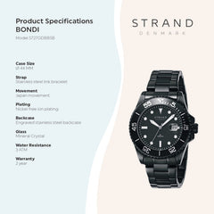 Strand By Obaku Bondi Dark Quartz Men's Watch - S727GDBBSB