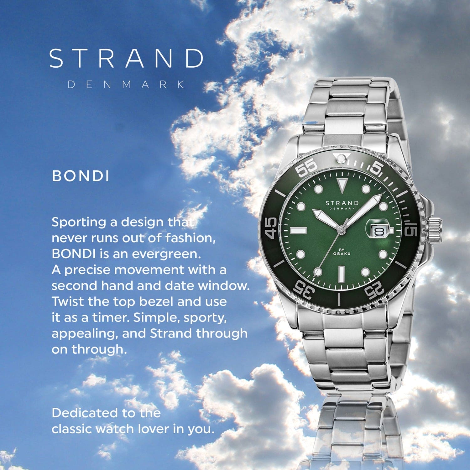 Strand By Obaku Bondi Jade Quartz Men's Watch - S727GDCESC