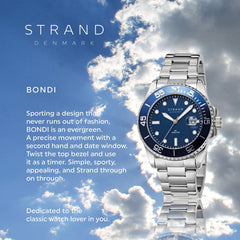 Strand By Obaku Bondi Denim Quartz Men's Watch - S727GDCLSC