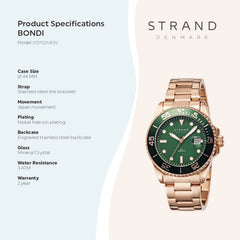 Strand By Obaku Bondi Mint Quartz Men's Watch - S727GDVESV