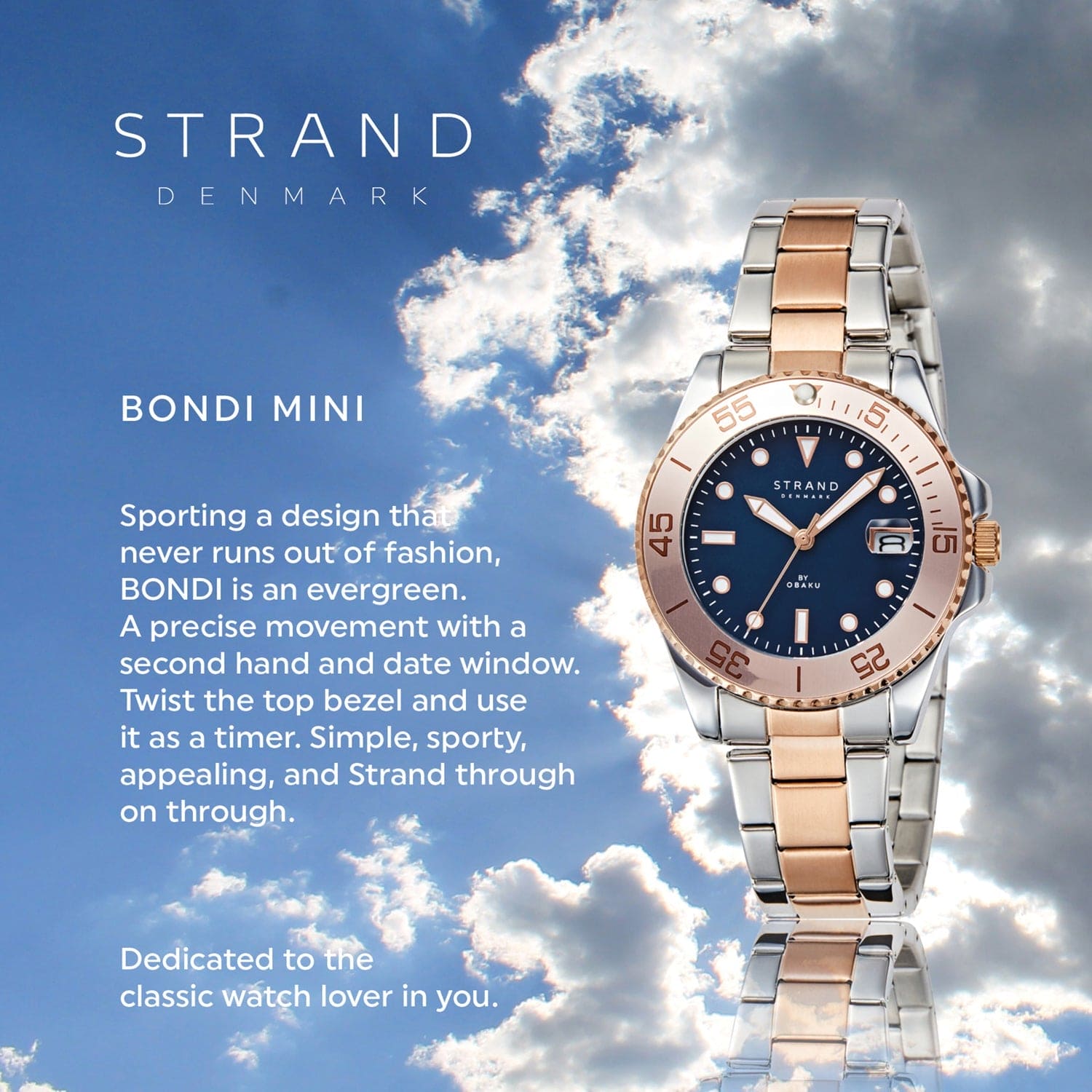 Strand By Obaku Bondi Mini Moonight Quartz Women's Watch - S727LDZLSH