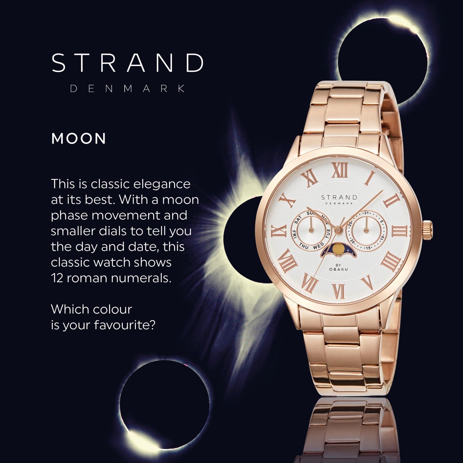 Strand By Obaku Moon Fuschsia Quartz Men's Watch - S728GMVISV