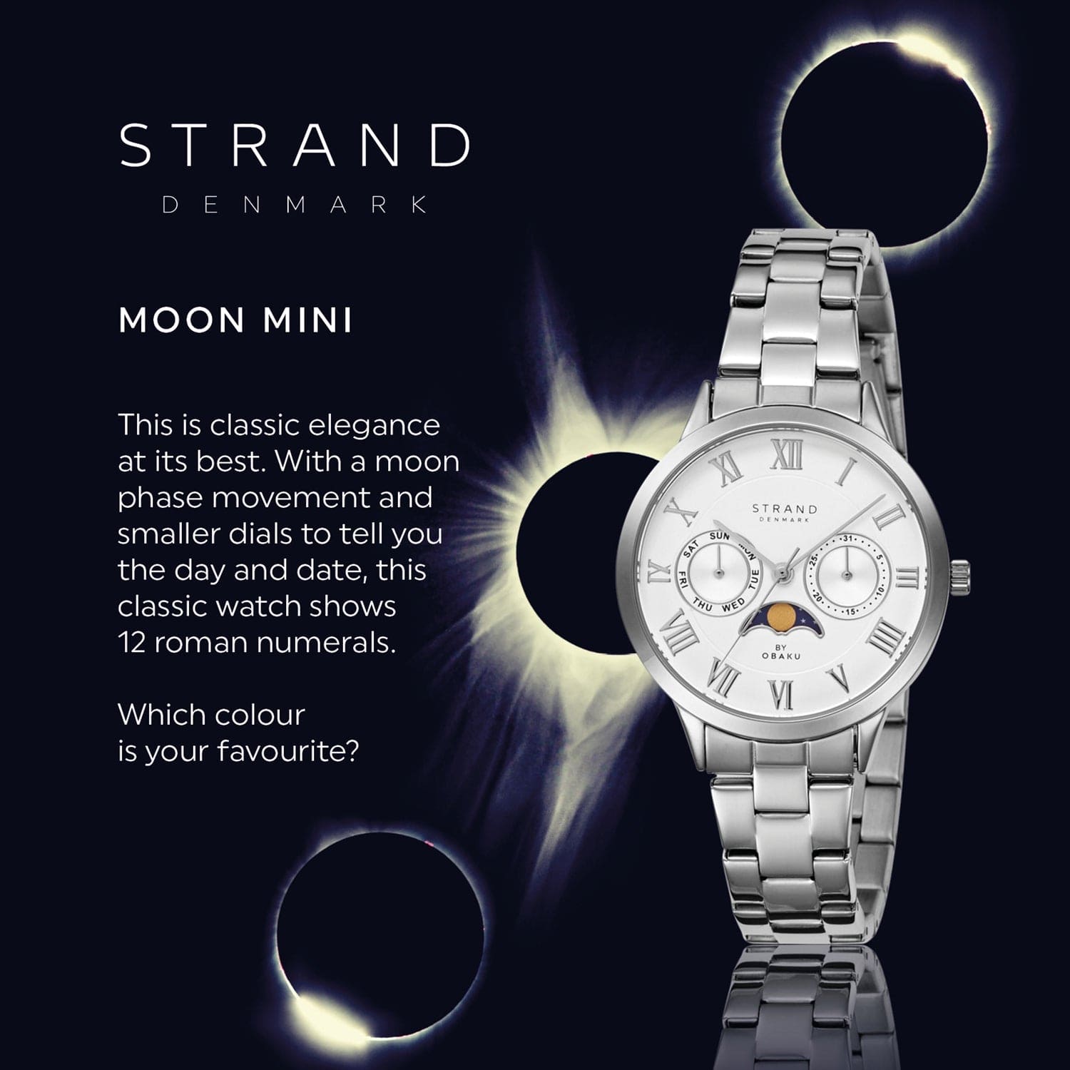 Strand By Obaku Moon Mini Brace Quartz Women's Watch - S728LMCISC