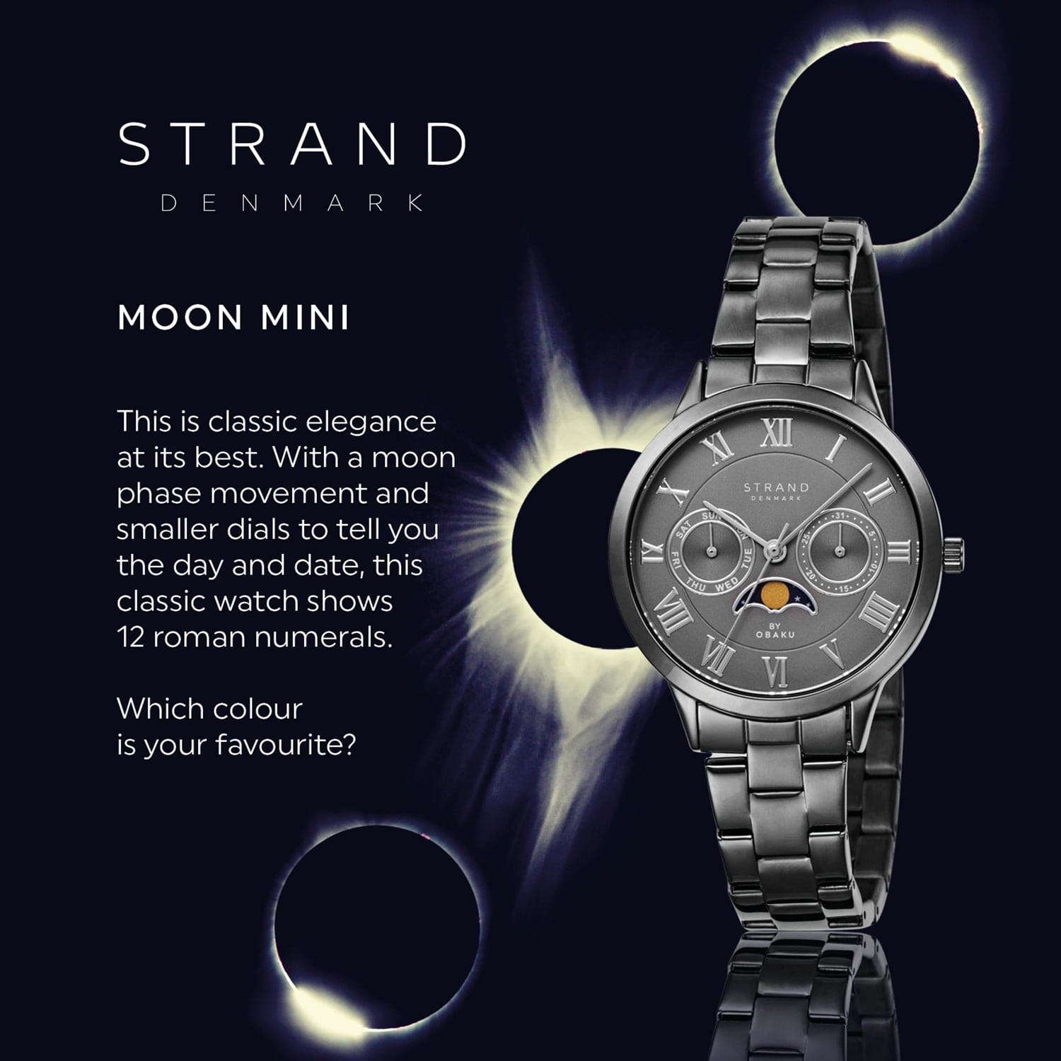 Strand By Obaku Moon Mini Ash Quartz Women's Watch - S728LMUUSU