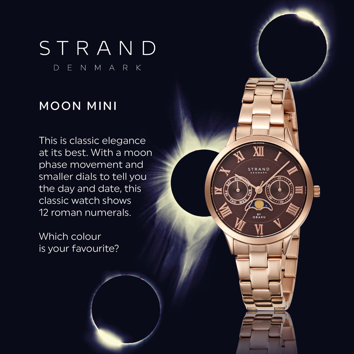 Strand By Obaku Moon Mini Coffee Quartz Women's Watch - S728LMVNSV