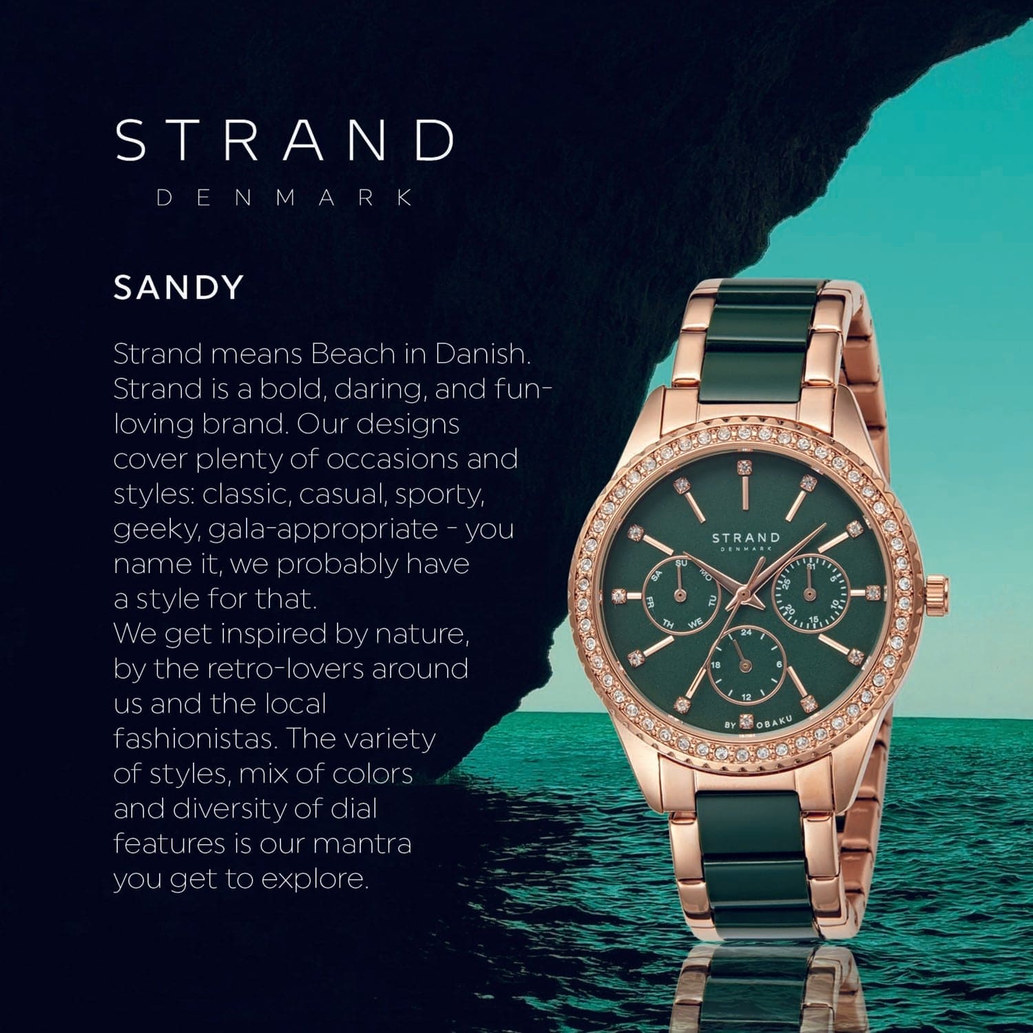 Strand By Obaku Sandy Lime Multifunction Women's Watch - S729LMVESE-MC