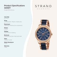 Strand By Obaku Sandy Bahama Multifunction Women's Watch - S729LMVLSL-MC