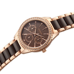 Strand By Obaku Sandy Coffee Multifunction Women's Watch - S729LMVNSN-MC