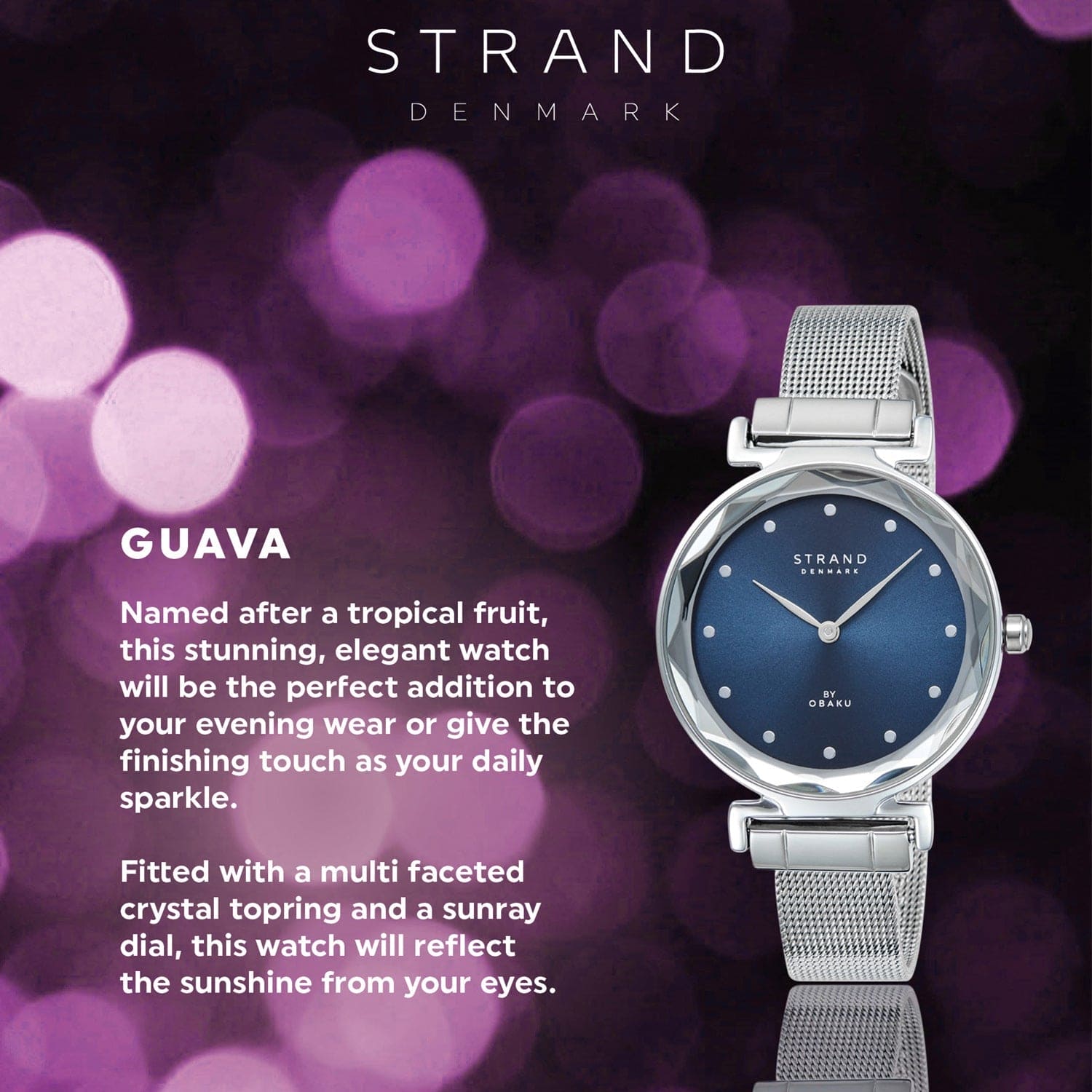 Strand By Obaku Guava Cyan Quartz Women's Watch - S731LXCLMC