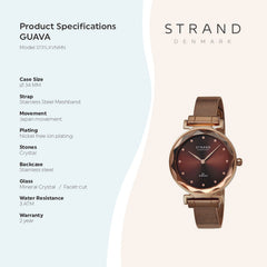 Strand By Obaku Guava Walnut Quartz Women's Watch - S731LXVNMN