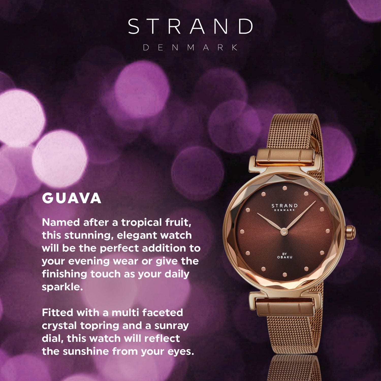 Strand By Obaku Guava Walnut Quartz Women's Watch - S731LXVNMN