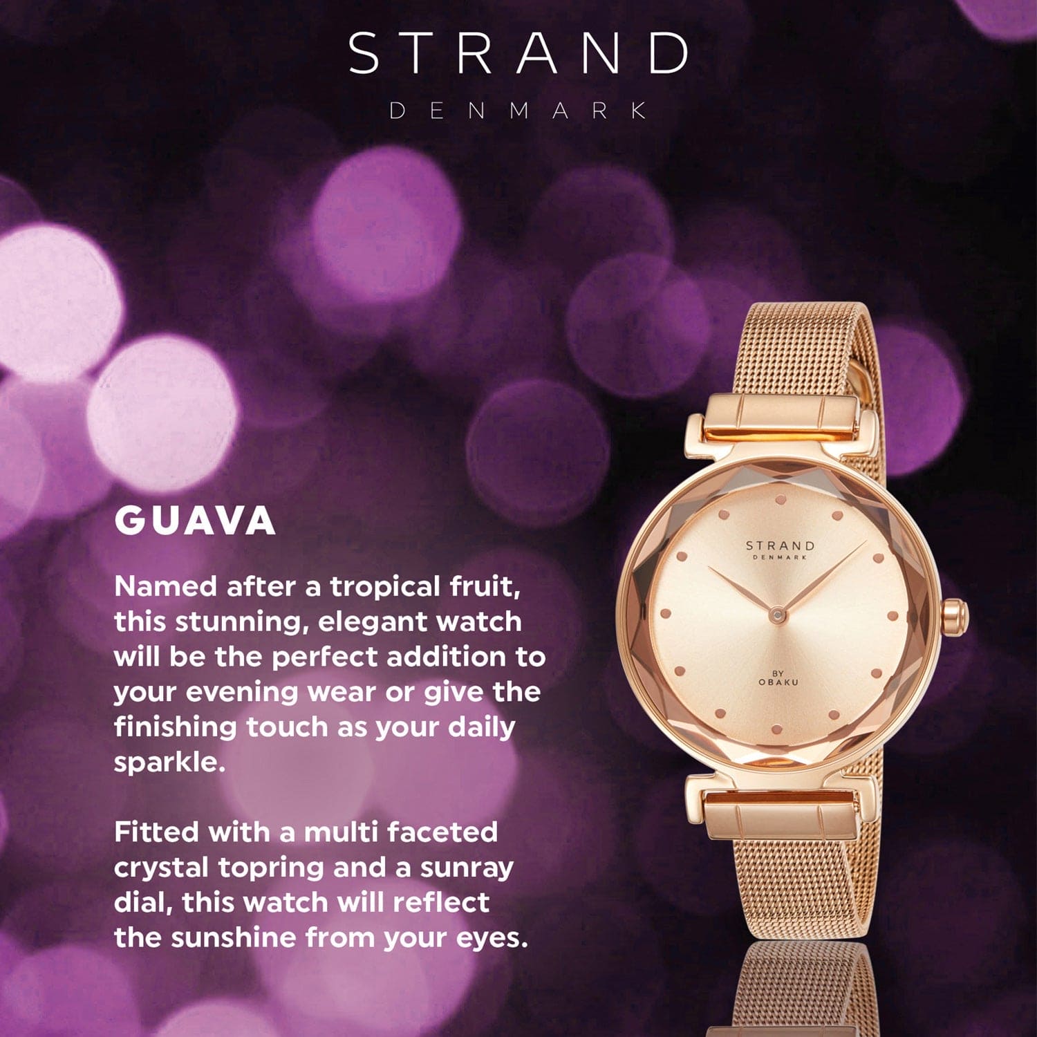 Strand By Obaku Guava Roses Quartz Women's Watch - S731LXVVMV