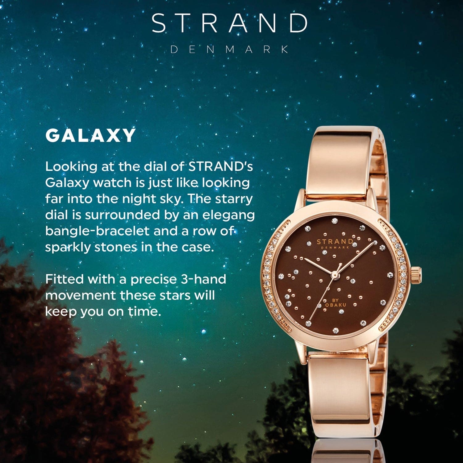 Strand By Obaku Galaxy Coffee Quartz Women's Watch - S732LHVNSV