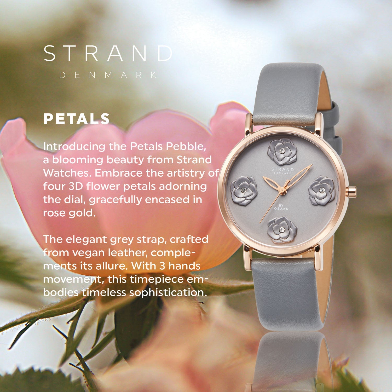 Strand By Obaku Petals Pebble Quartz Women's Watch - S733LXVJVJ
