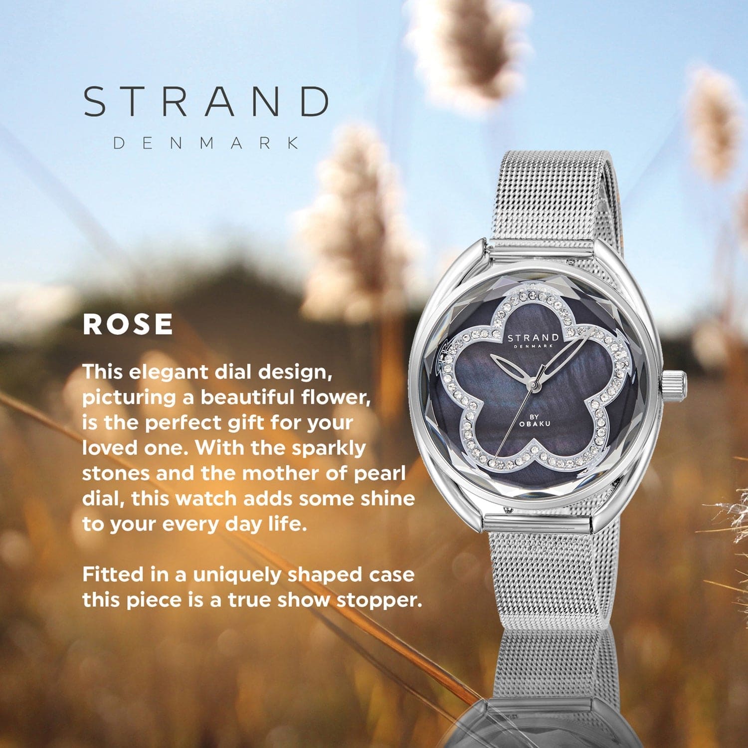 Strand By Obaku Rose Onyx Quartz Women's Watch - S734LXCBMC