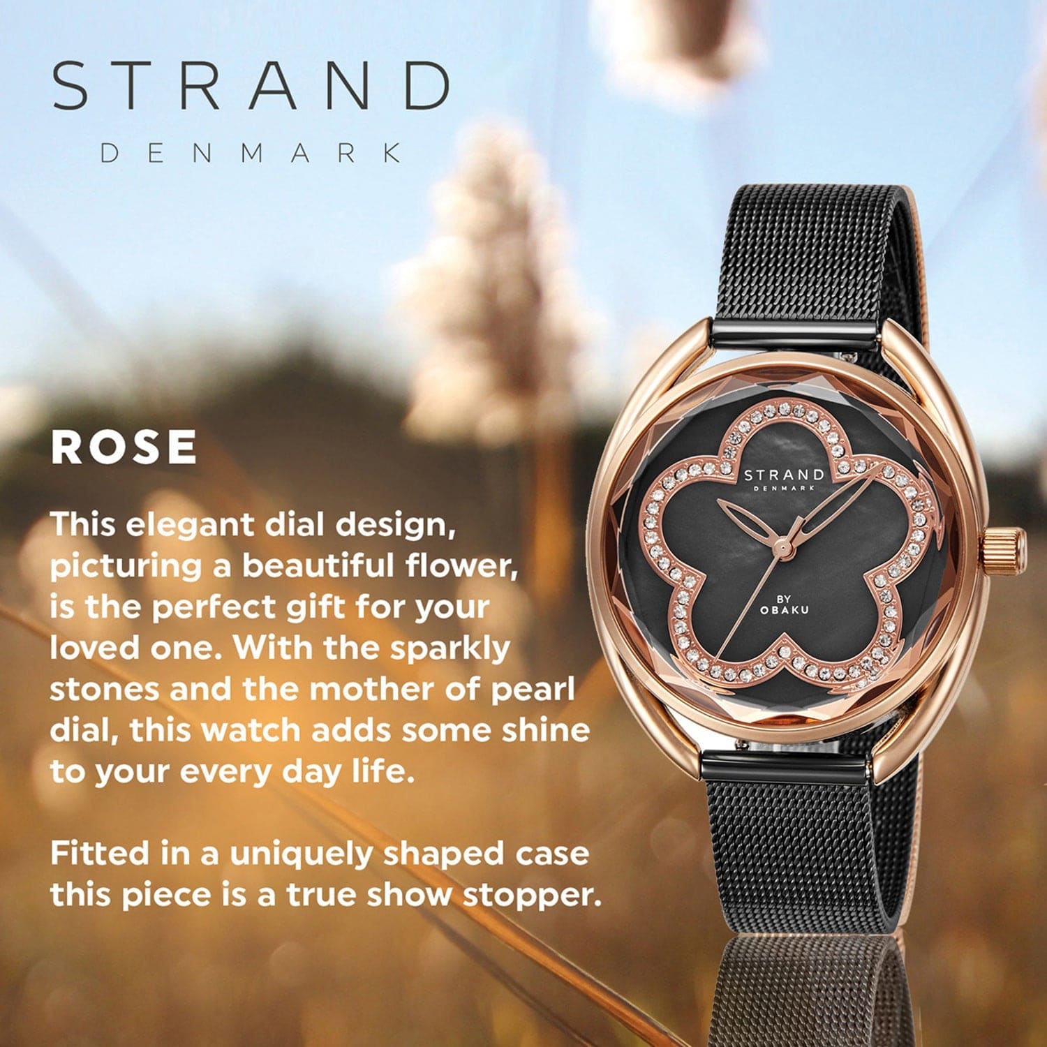 Strand By Obaku Rose Night Quartz Women's Watch - S734LXVBMB