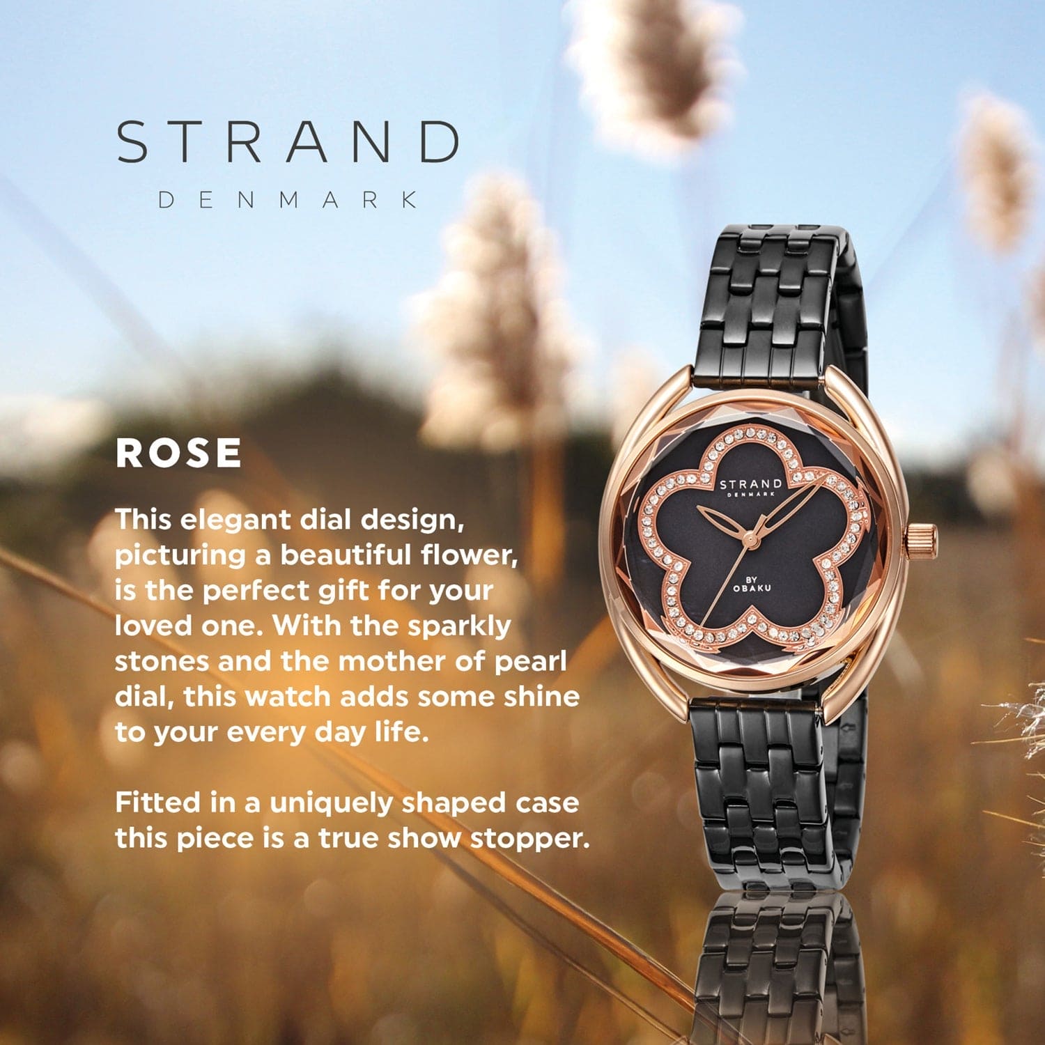 Strand By Obaku Rose Ink Quartz MOP Women's Watch - S734LXVBSB
