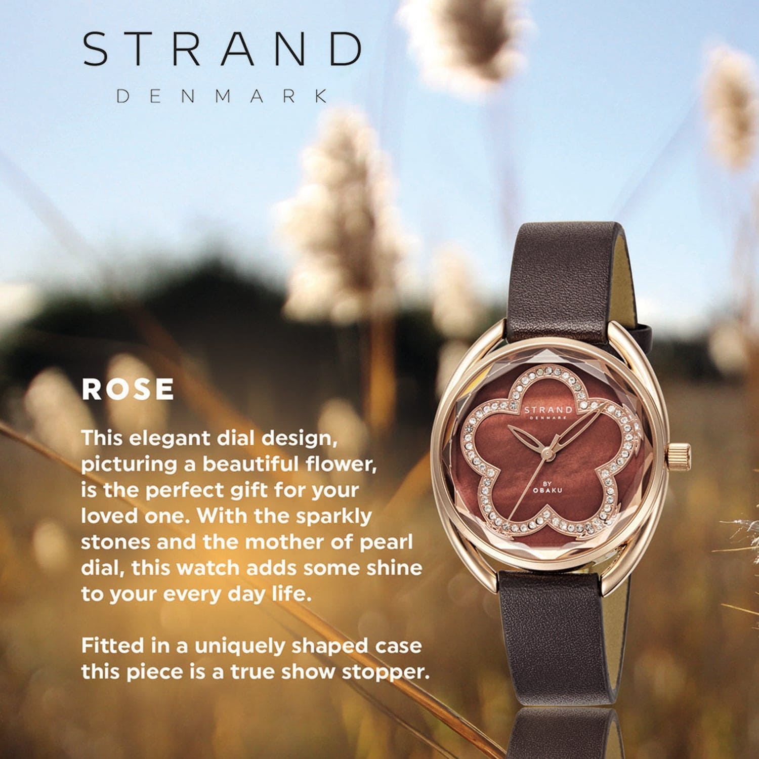 Strand By Obaku Rose Hazel Crystal Quartz Women's Watch - S734LXVNVN