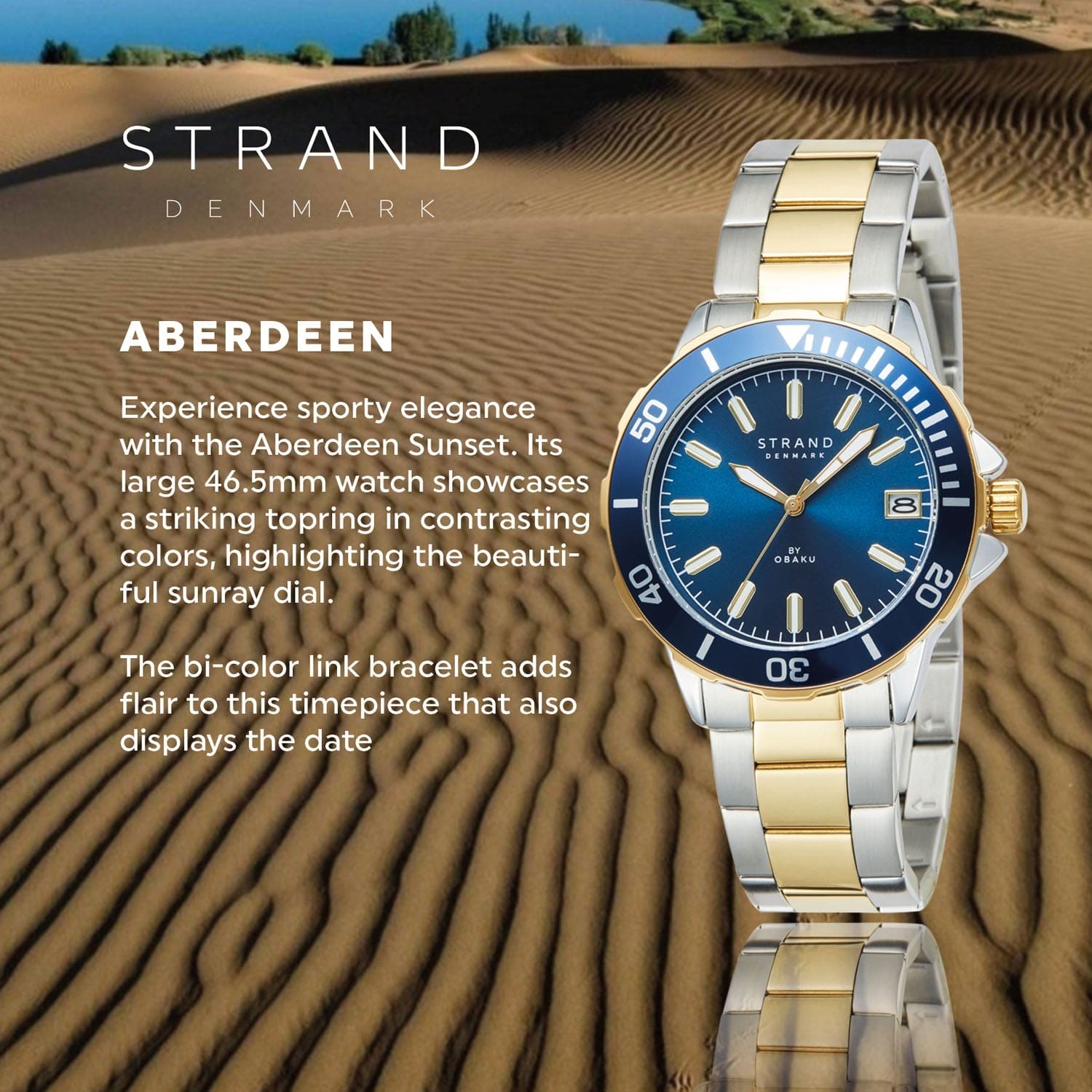 Strand By Obaku Aberdeen Sunset Quartz Men's Watch - S744GDFLSF