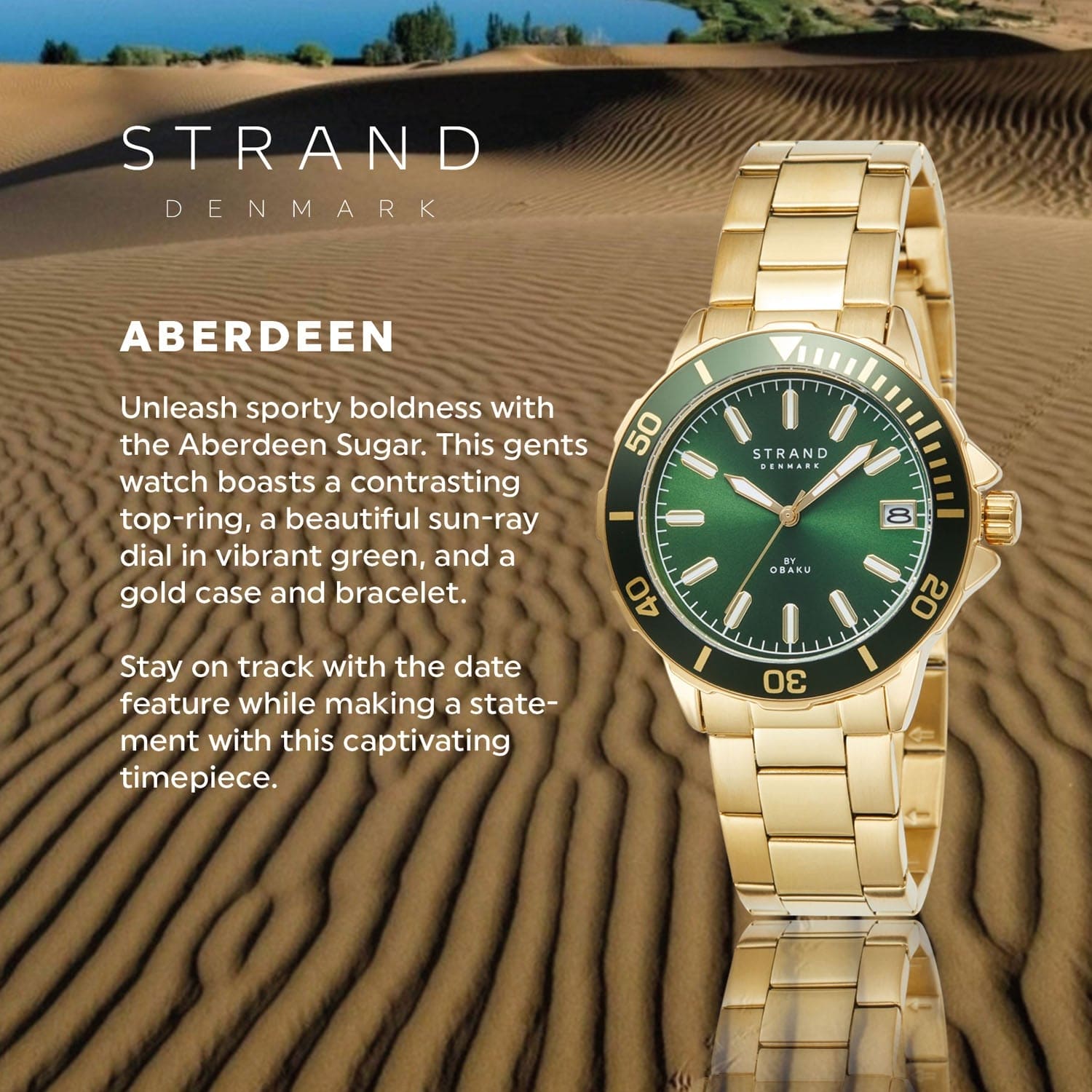Strand By Obaku Aberdeen Sugar Quartz Men's Watch - S744GDGESG